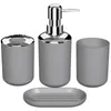 4 Pcs Plastic Bathroom Accessory Set,Bath Toilet Brush Accessories Set with Toothbrush Holder,Toothbrush Cup