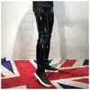 Zwart Rood Stretch Skinny Mannen Motorfiets Lederen Broek Mode Rock Hip Hop Singer PU Potlood Broek Stage Kleding Lente Herfst