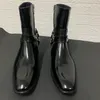 Usine personnalisée à la main compensée passerelle en cuir véritable Paris bottes haut designer hommes cuir boucle sangle chaussons livraison directe