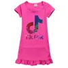 Tik Tok Dress For Big Girl Clothes Summer Children Print Cotton Ruffle Casual Kid Home Pajamas8911189
