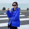 2020ショート光沢パーカー秋の冬の太い短いジャケット女性ファッションソリッドスタンドカラーパーカーコート女性オフィスレディT200828
