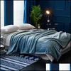 Koce Strona główna Tekstylia Ogród Miękkie Ciepłe Koral Polar Flanel Koc Łóżko Faux Fur Mink Tłumacz Solid Color Sofa Er Bedspread Winter Drop Del