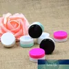 Cream Jar Packaging Container Cosmetic Sample Plastic 200pc/lot 5g 5ml White, Black, Pink, Green 4 Colors Avaliable Display