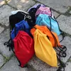 Candy blank DIY Women Backpack cotton Canvas Drawstring Bag storage bags shoe case Outdoor 34.5*41cm ZWL420