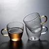 Verre Tasse À Thé Transparent Teaware Cuisine Lait Boissons Café Fruits Thés Tasses Hôtel Banquet Fête Vin Champagne Tumbler BH6045 WLY