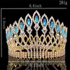 Luksusowy Kryształowy Kryształ Barokowy Królowa King Ślub Tiara Korona Korowód Prom Diadem Headpiece Bridal Włosy Akcesoria Y200409