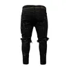Ripped Hole Jeans för män Hip Hop Cargo Pant Distressed Light Blue Denim Jeans Skinny Men Kläder Full Längd Höstbyxor 220311