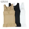 Gzxisi Dames Draadloze Cami Tank Top Slanke Body Shaper Bra Vest Camisole Verwijderbare Pads Afslanken Shapewear Taille Trainer Corset LJ201209