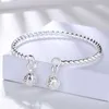 Link Bracelets Chain Bangles Bracelet Bells Charm Cuff Open Design Silver Bangle Adjustable Jewelry For Friends Couple Dropship