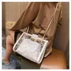 Designer kvinnor axelväskor transparent kosmetisk väska komposit messenger väska mode lyx crossbody kombination handväska lås hbp