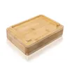 Mallette de rangement pour fumer en bois de bambou avec plateau roulant Nature 199 * 141 mm Conteneur de stockage de tabac Pot de cachette