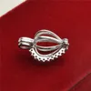 Pragnienie Pearl Cage Ustawienia wisiorek 925 Sterling Silver Love Heart Design Wiselds z Pearls Party30874651042568