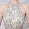 Yidingzs ny sliverfest aftonklänning elegant av axel lång paljett aftonklänning 201114