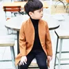 ActhInK Boys Winter Long Trench Woolen Coat Brand Kids Winter Thick Blends England Style Boys Jacket with Pocket LJ201203