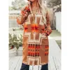 Diiwii manga hippie gipsy feminino boho khaki jackets de impressão étnica outono casaco de inverno longa fêmea feminina lj201106