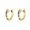 Fashion European 925 Sterling Silver Colorful Zircon Hoop Earrings Huggie For Women Selling58957636938666