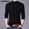 Caodrony merino lã camisola homens casuais turtleneck clássico puxar homme inverno macio morne cashmere homens pullover blusas 310 201123