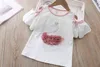 Sommarkläder Mode Girls Outfits Pearl Swan Broderi Off The Shirt T Shirtmesh Kjol Söt Little Girls Kläder Set G220310