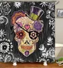 Calavera de azúcar Cortinas de ducha Cortina de baño Tela Cortina de ducha 3d Divertido Cortina de ducha impermeable Cortinas Decoración del hogar Y200108