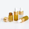 100pieces 3ml Essential Oil Bottles Perfume Bottle Portable Amber Glass Dropper Flaska Tom kosmetiska behållare