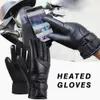 Зимние электрические нагретые перчатки ветрозащитные велосипедные теплые нагревательные сенсорные экраны лыжные перчатки USB питание для мужчин женщин 201104
