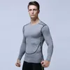 Men's T-shirt tees running fitness clothing quick-drying sportswear long-sleeved compression training stretch Slim tights size S-2XL