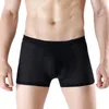 Men Underwear Solid Color Ice Silk Hollow Mesh Breathable Men's Panties Comfortable U-Convex Plus Size Seamless Boxer Shorts280q