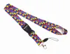 Nuevo 10ps Multicolor rompecabezas cordón insignia ID cordones/teléfono móvil cuerda cuello correas llavero