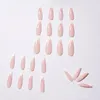 24 pièces blanc français ballerine faux ongles Extra long cercueil presse sur faux ongles Gel UV nu couverture complète escargots extension 4701314