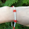 Anklets Cute Flowers Beads Bracelets Anklet Transparent Colorful Beaded Handmade Elastic Wristband For Women Boho Foot Chain Jewelry Roya22