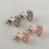 Crystal Gold crown cufflinks mens diamond cuff links button for Formal Business Shirt suit fashion jewelry