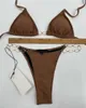 Buchstabenkette Bikinis Badeanzüge Sexy Sonnenbaden Strandbekleidung für Frauen Sommer Pool Spa Bequemer Badeanzug Schwarz Braun Bademode7067560