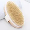 Cepillo de cerdas naturales suaves para el cuerpo, cepillo de cerdas para ducha de baño de piel seca de madera, cepillo corporal para SPA sin mango