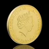 10pcs Non Magnetic Gold Plated Kangaroo Elizabeth II Queen Australia Souvenirs Coin Collectible Coins Medal8308038