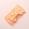 Noeud Bow Nylon bandeaux câble tricot nylon bandeau pompon garniture large Turban bandeau bébé filles cheveux accessoires 206u