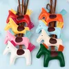 Mężczyźni Krań Breloczek Torba Łańcuch Wisiorek Biżuteria Pony Keychain Prezent Moda PU Skórzany Brelok