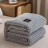 Blankets Concise Solid Plaid Coral Fleece Blanket Soft Warm Milk Flannel Napping Sofa Air Conditioned For Bed Bedspreads1