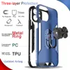 béquille Anneau Titulaire Hybride PC TPU Antichoc Téléphone étui pour iphone XS 12 Mini 11 Pro Max XR X Samsung Note 20 Ultra