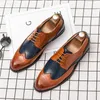 Scarpe eleganti Moda Colori misti Casual Uomo Brogue fatto a mano Festa per matrimoni Oxford formali in pelle