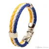 Charms Bracelets (8inch Long) Flags Sports 3 Strands Rope Braided Surfer Leather Bracelets Mens Bracelets