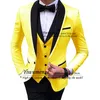 Męskie garnitury Blazer Slim Fit 3 sztuki Groomsmen Płaszcz Płaszcz Kamizelka Pants African Tuxedos Wedding Formal Party Kurtki Man Suit W1217306C