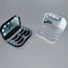 LED 3 pairs 3D Mink Eyelash plastic Package Boxes False Eyelashes Packaging Empty Case Lashes Box with holder mirror Makeup Tool7785574