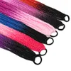 Renk Degrade Kirli Örgülü At Kuyruğu Kadınlar Elastik Saç Bandı Lastik Bant Peruk Kafa 60 cm