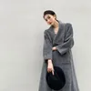 Women's Wool & Blends Fall Clothing 2021 Woman Winter Coats And Jackets Korean Coat Dress Women Elegant Long Cashmere Turn-down Collar Jacke