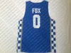 Tanie niestandardowe de'aaron Fox # 0 Kentucky Wildcats College Jersey Blue White Słuszczony Dostosuj dowolną nazwę Nazwa Mężczyźni Kobiety Młodzież XS-5XL