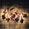 Jul LED Light String Cartoon Xmas Tree Motiv Lampa USB 1.65m 10 LED Sock Ljus Jul Utomhusbelysning Party Decoration LSK1600