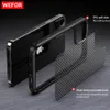 Clear Crystal Carbon Fiber Texture Case för iPhone 12 Pro Max Hållbar hybrid Soft TPU BumperHard PC Back Protective Heavy Case FO1059202