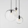 Nordic Clear Glass Pendant Lights Globe Chrome Glass Boll Hängsmycke Lampa Matsal Kök Hängande lampa Heminredning Ljusfixtur