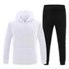 Höst Kvinnor Mäns Sweat Suit Pant Hoodie Set Full Zip Polo Tracksuit Men Sport Suit Vit Billiga Sweatshirt