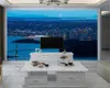Väggpapper heminredning upplyst höghus stadslandskap 3d tapeter romantiskt landskap dekorativa silke 3d tapet vardagsrum